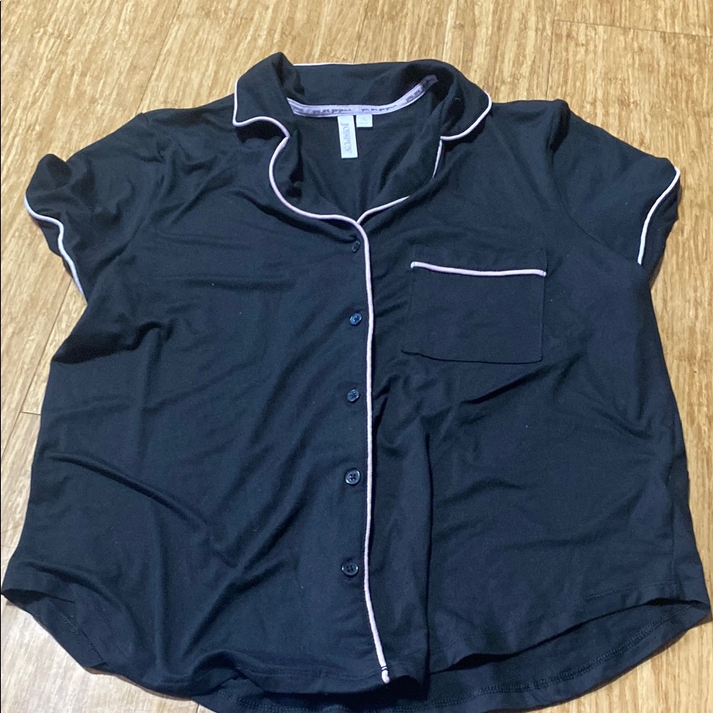 Joseph Black Pajama Top with White Trim